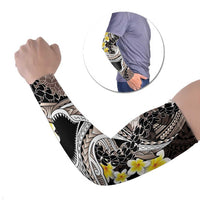Brown and Black Hawaii Shark Tattoo Arm Sleeves Puakenikeni Lei Plumeria Polynesian Pattern - Polynesian Pride