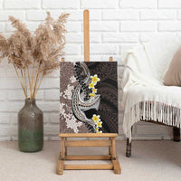 Brown and Black Hawaii Shark Tattoo Canvas Wall Art Puakenikeni Lei Plumeria Polynesian Pattern LT14 - Polynesian Pride