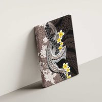 Brown and Black Hawaii Shark Tattoo Canvas Wall Art Puakenikeni Lei Plumeria Polynesian Pattern LT14 - Polynesian Pride