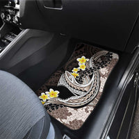 Brown and Black Hawaii Shark Tattoo Car Mats Puakenikeni Lei Plumeria Polynesian Pattern - Polynesian Pride