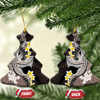 Brown and Black Hawaii Shark Tattoo Ceramic Ornament Puakenikeni Lei Plumeria Polynesian Pattern - Polynesian Pride