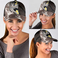 Brown and Black Hawaii Shark Tattoo Classic Cap Puakenikeni Lei Plumeria Polynesian Pattern LT14 - Polynesian Pride
