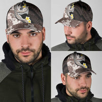 Brown and Black Hawaii Shark Tattoo Classic Cap Puakenikeni Lei Plumeria Polynesian Pattern LT14 - Polynesian Pride