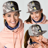 Brown and Black Hawaii Shark Tattoo Mesh Trucker Cap Puakenikeni Lei Plumeria Polynesian Pattern LT14 - Polynesian Pride