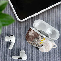 Brown and White Hawaii Shark Tattoo AirPods Case Puakenikeni Lei Plumeria Polynesian Pattern LT14 - Polynesian Pride