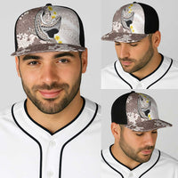 Brown and White Hawaii Shark Tattoo Baseball Net Cap Puakenikeni Lei Plumeria Polynesian Pattern LT14 - Polynesian Pride