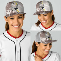 Brown and White Hawaii Shark Tattoo Baseball Net Cap Puakenikeni Lei Plumeria Polynesian Pattern LT14 - Polynesian Pride