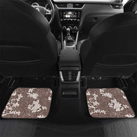 Brown and White Hawaii Shark Tattoo Car Mats Puakenikeni Lei Plumeria Polynesian Pattern - Polynesian Pride