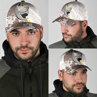 Brown and White Hawaii Shark Tattoo Classic Cap Puakenikeni Lei Plumeria Polynesian Pattern LT14 - Polynesian Pride