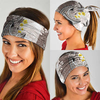 Brown and White Hawaii Shark Tattoo Neck Gaiter Puakenikeni Lei Plumeria Polynesian Pattern LT14 - Polynesian Pride