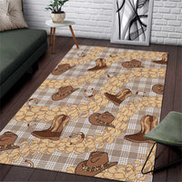 Khaki Palaka Hawaii Cowboy Area Rug Puakenikeni Lei Paniolo Papale Seamless Vibes - Polynesian Pride