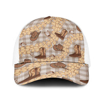 Khaki Palaka Hawaii Cowboy Baseball Net Cap Puakenikeni Lei Paniolo Papale Seamless Vibes LT14 One Size White Khaki - Polynesian Pride