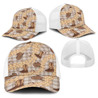 Khaki Palaka Hawaii Cowboy Baseball Net Cap Puakenikeni Lei Paniolo Papale Seamless Vibes LT14 - Polynesian Pride