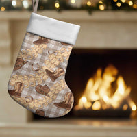 Khaki Palaka Hawaii Cowboy Christmas Stocking Puakenikeni Lei Paniolo Papale Seamless Vibes - Polynesian Pride