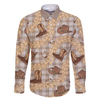 Khaki Palaka Hawaii Cowboy Family Matching Mermaid Dress and Hawaiian Shirt Puakenikeni Lei Paniolo Papale Seamless Vibes - Polynesian Pride