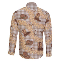 Khaki Palaka Hawaii Cowboy Family Matching Short Sleeve Bodycon Dress and Hawaiian Shirt Puakenikeni Lei Paniolo Papale Seamless Vibes - Polynesian Pride