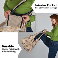 Khaki Palaka Hawaii Cowboy Grocery Bag Puakenikeni Lei Paniolo Papale Seamless Vibes - Polynesian Pride