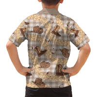 Khaki Palaka Hawaii Cowboy Hawaiian Shirt Puakenikeni Lei Paniolo Papale Seamless Vibes - Polynesian Pride