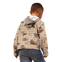 Khaki Palaka Hawaii Cowboy Kid Hoodie Puakenikeni Lei Paniolo Papale Seamless Vibes - Polynesian Pride