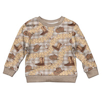 Khaki Palaka Hawaii Cowboy Kid Ugly Christmas Sweater Puakenikeni Lei Paniolo Papale Seamless Vibes - Polynesian Pride