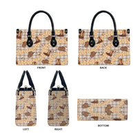 Khaki Palaka Hawaii Cowboy Leather Bag Puakenikeni Lei Paniolo Papale Seamless Vibes - Polynesian Pride