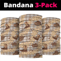 Khaki Palaka Hawaii Cowboy Neck Gaiter Puakenikeni Lei Paniolo Papale Seamless Vibes - Polynesian Pride