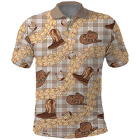 Khaki Palaka Hawaii Cowboy Polo Shirt Puakenikeni Lei Paniolo Papale Seamless Vibes - Polynesian Pride