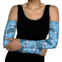 Cyan Palaka Hawaii Cowboy Arm Sleeves Puakenikeni Lei Paniolo Papale Seamless Vibes - Polynesian Pride