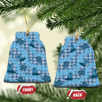 Cyan Palaka Hawaii Cowboy Ceramic Ornament Puakenikeni Lei Paniolo Papale Seamless Vibes - Polynesian Pride