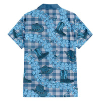 Cyan Palaka Hawaii Cowboy Hawaiian Shirt Puakenikeni Lei Paniolo Papale Seamless Vibes - Polynesian Pride