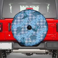 Cyan Palaka Hawaii Cowboy Spare Tire Cover Puakenikeni Lei Paniolo Papale Seamless Vibes - Polynesian Pride