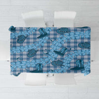 Cyan Palaka Hawaii Cowboy Tablecloth Puakenikeni Lei Paniolo Papale Seamless Vibes - Polynesian Pride