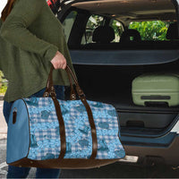 Cyan Palaka Hawaii Cowboy Travel Bag Puakenikeni Lei Paniolo Papale Seamless Vibes - Polynesian Pride