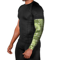 Lime Palaka Hawaii Cowboy Arm Sleeves Puakenikeni Lei Paniolo Papale Seamless Vibes - Polynesian Pride