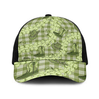 Lime Palaka Hawaii Cowboy Baseball Net Cap Puakenikeni Lei Paniolo Papale Seamless Vibes - Polynesian Pride