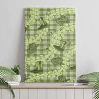 Lime Palaka Hawaii Cowboy Canvas Wall Art Puakenikeni Lei Paniolo Papale Seamless Vibes - Polynesian Pride