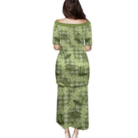 Lime Palaka Hawaii Cowboy Family Matching Puletasi and Hawaiian Shirt Puakenikeni Lei Paniolo Papale Seamless Vibes - Polynesian Pride