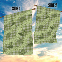 Lime Palaka Hawaii Cowboy Garden Flag Puakenikeni Lei Paniolo Papale Seamless Vibes - Polynesian Pride