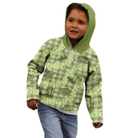 Lime Palaka Hawaii Cowboy Kid Hoodie Puakenikeni Lei Paniolo Papale Seamless Vibes - Polynesian Pride