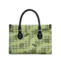 Lime Palaka Hawaii Cowboy Leather Bag Puakenikeni Lei Paniolo Papale Seamless Vibes - Polynesian Pride