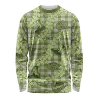 Lime Palaka Hawaii Cowboy Long Sleeve Shirt Puakenikeni Lei Paniolo Papale Seamless Vibes - Polynesian Pride