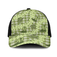 Lime Palaka Hawaii Cowboy Mesh Trucker Cap Puakenikeni Lei Paniolo Papale Seamless Vibes LT14 One Size Black Lime - Polynesian Pride