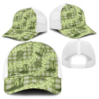 Lime Palaka Hawaii Cowboy Mesh Trucker Cap Puakenikeni Lei Paniolo Papale Seamless Vibes LT14 - Polynesian Pride