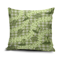 Lime Palaka Hawaii Cowboy Pillow Cover Puakenikeni Lei Paniolo Papale Seamless Vibes - Polynesian Pride