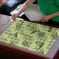 Lime Palaka Hawaii Cowboy Puzzle Puakenikeni Lei Paniolo Papale Seamless Vibes LT14 - Polynesian Pride