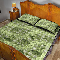 Lime Palaka Hawaii Cowboy Quilt Bed Set Puakenikeni Lei Paniolo Papale Seamless Vibes - Polynesian Pride