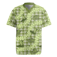 Lime Palaka Hawaii Cowboy Rugby Jersey Puakenikeni Lei Paniolo Papale Seamless Vibes LT14 Lime - Polynesian Pride