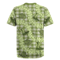 Lime Palaka Hawaii Cowboy Rugby Jersey Puakenikeni Lei Paniolo Papale Seamless Vibes LT14 - Polynesian Pride