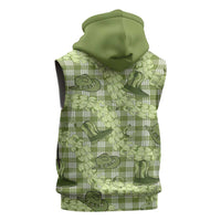 Lime Palaka Hawaii Cowboy Sleeveless Zip Hoodie Puakenikeni Lei Paniolo Papale Seamless Vibes - Polynesian Pride