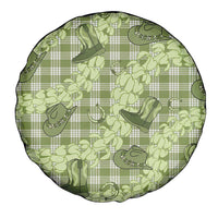 Lime Palaka Hawaii Cowboy Spare Tire Cover Puakenikeni Lei Paniolo Papale Seamless Vibes - Polynesian Pride